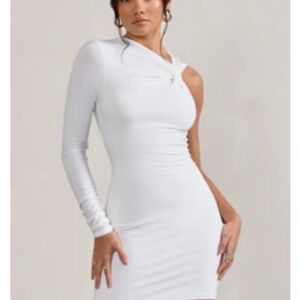 Club L London White One-Shoulder Dress
